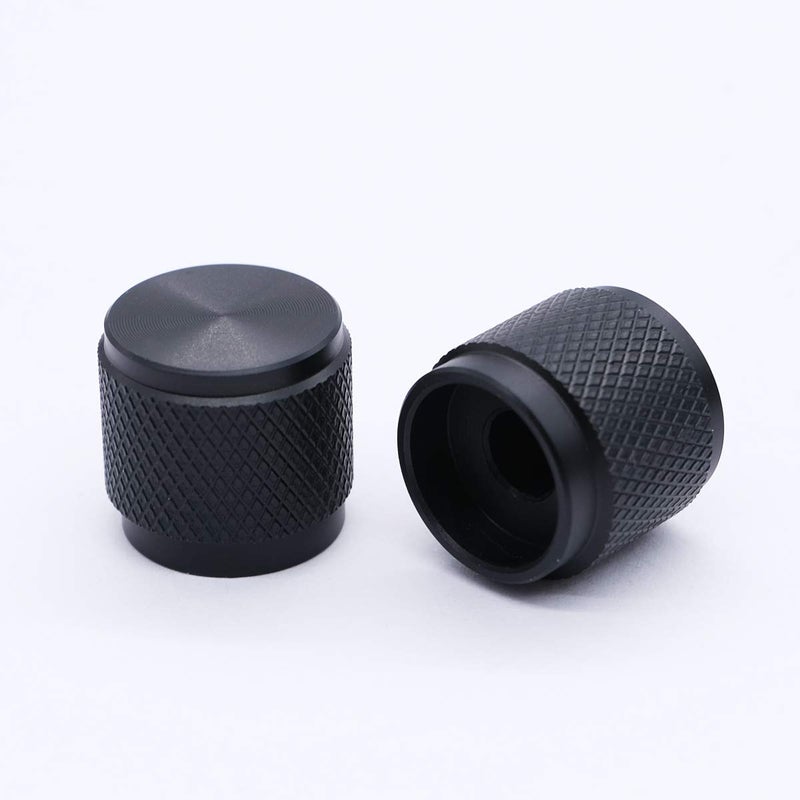 mxuteuk 4pcs Black Guitar Knobs Aluminum Alloy Potentiometer Control Knob Volume Audio Electric Guitar Bass Knob Screw Type 17 x 16mm (d*h) KNOB-04-BK - Image 4